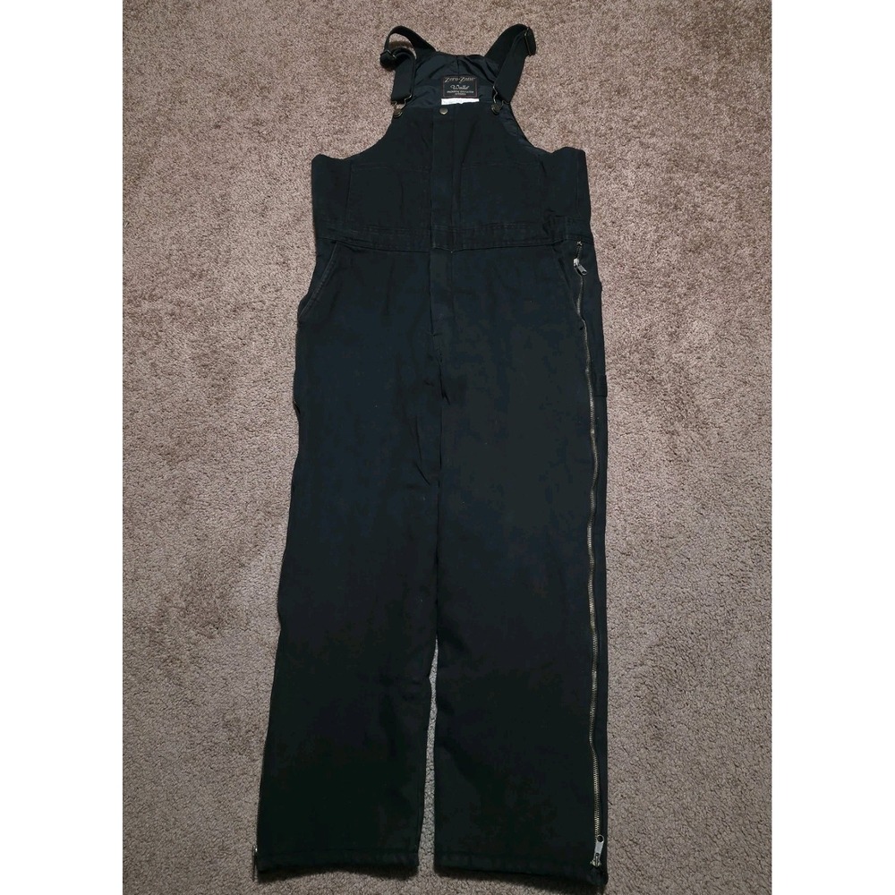 Vintage Zero-Zone Walls Overalls Black Canvas Winter Workwear Size Waist 34 - 36